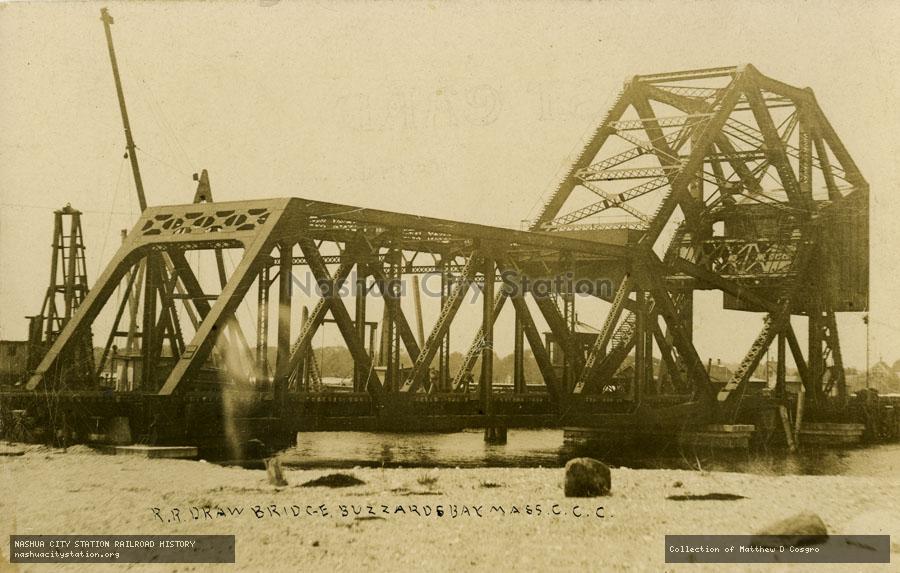 Postcard: Railroad Draw Bridge, Buzzards Bay, Massachusetts